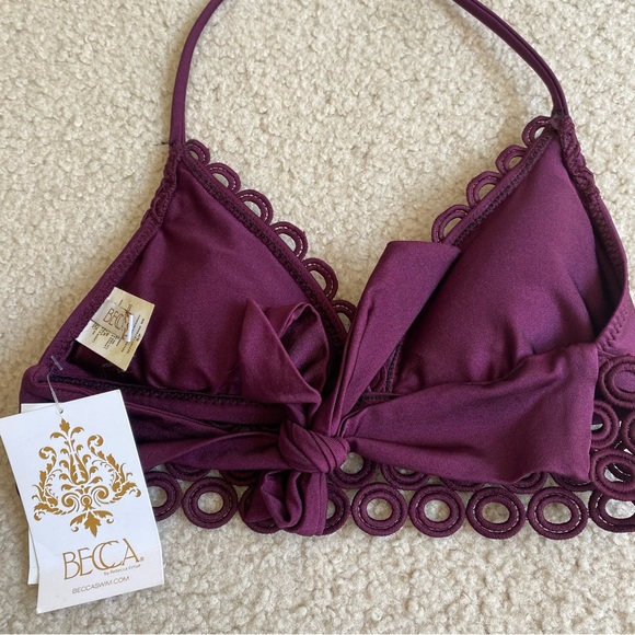 NWT Purple BECCA SWIM triangle bikini top, small - Picture 6 of 12